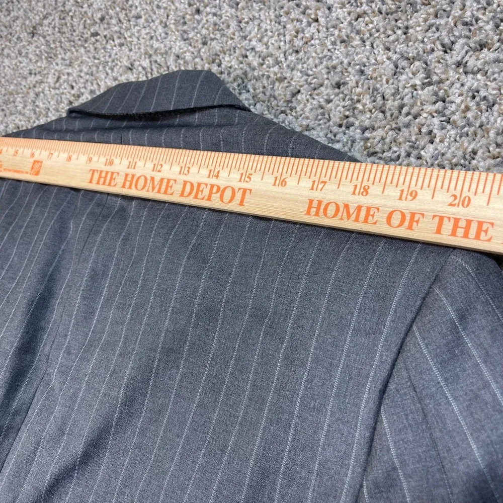 Hickey Freeman Loro Piana Tasmanian Super 120s Wool‎ Pinstripe Blazer Grey 44R